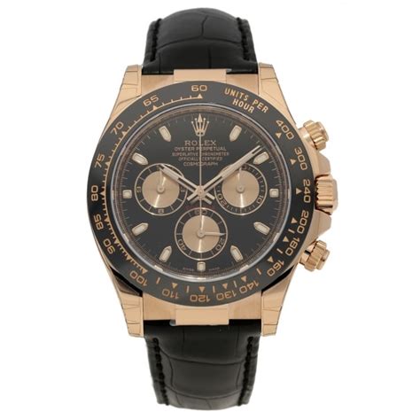 rolex daytona everose gold leather strap watch|rolex 116515ln price.